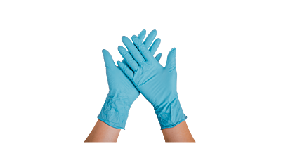 Hand gloves nitrile acid/base resistance