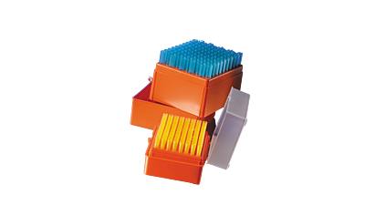 Pipette tips, Yellow, Rack - 200 μL - 96 pieces