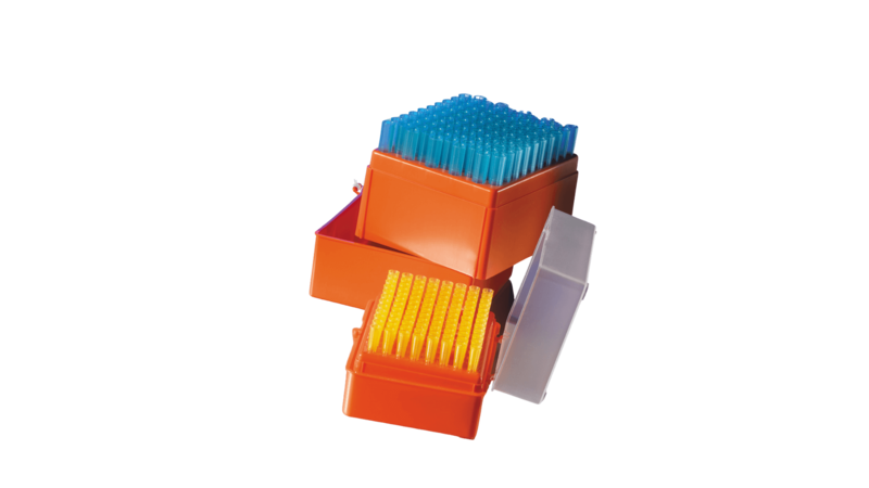 Pipette tips, Yellow, Rack - 200 μL - 96 pieces